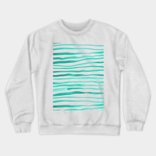 Irregular watercolor lines - turquoise Crewneck Sweatshirt